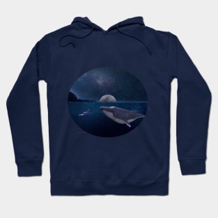 Whale and diving woman Hoodie